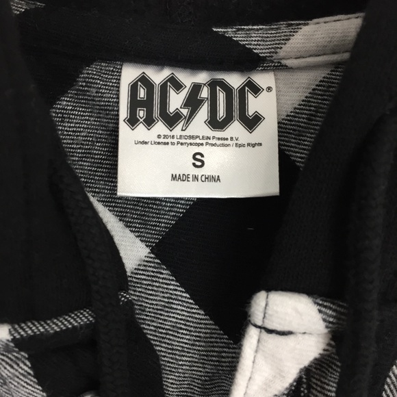 AC/DC band rock metal flannel hooded graphic shirt - Picture 7 of 8